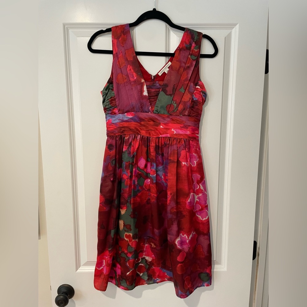 Banana Republic Red Watercolor Dress Size 2